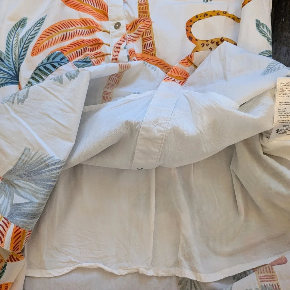 Anthropologie Maeve The Lillian Button-Front Dress L Jungle Tropical Vacation - Picture 7 of 16